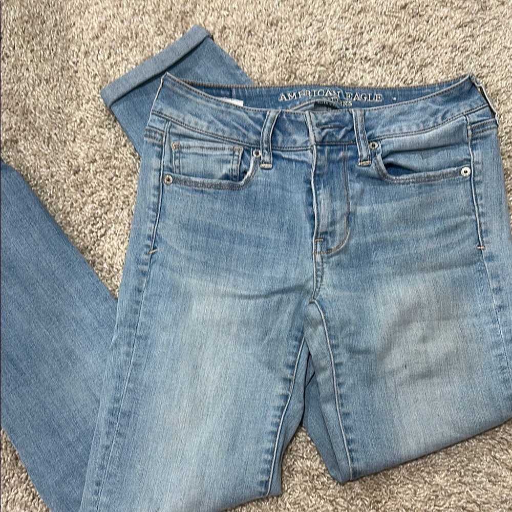 American Eagle Outfitters Blue Skinny Jeans with Stretch